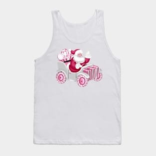 Retro Vintage Pink Santa Claus Tank Top